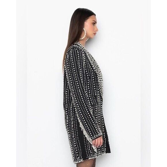 AKIRA DAVINCI LONG PEARL WORK BLAZER MEDIUM - Picture 5 of 16